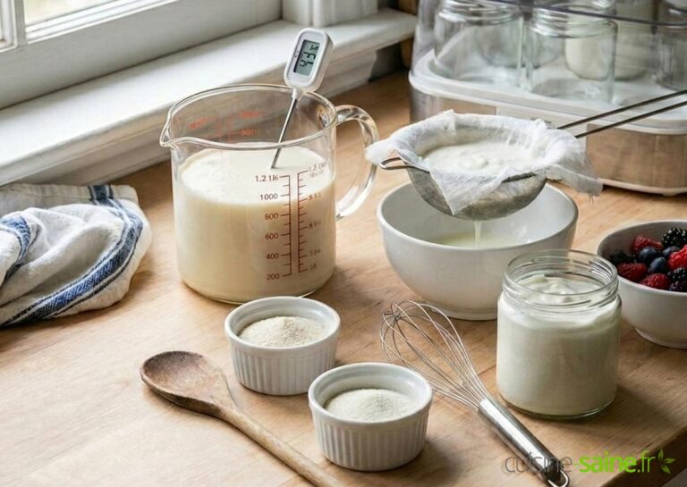 Yaourt grec végétal maison : une alternative onctueuse et riche en protéines.