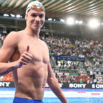 Léon Marchand remporte l’or au 200 m papillon aux Euro de natation.