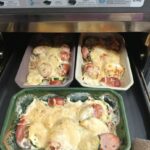 Recette de gratin de courgettes et saucisse de Francfort à réaliser avec le combi Ninja.