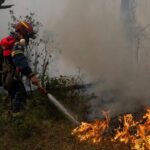 Un feu menace une station balnéaire en Grèce, entraînant l&rsquo;évacuation des touriste.