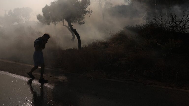 Incendies en Grèce : au moins deux morts sur une île touchée par les flammes.