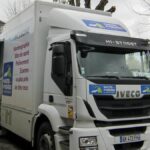 Le camion Prévent’TIMM déployé à Trie-sur-Baïse pour sensibiliser à la sécurité routière.
