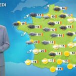 Pluie et vent attendus au nord-ouest, alertes météo émises par Météo-France.