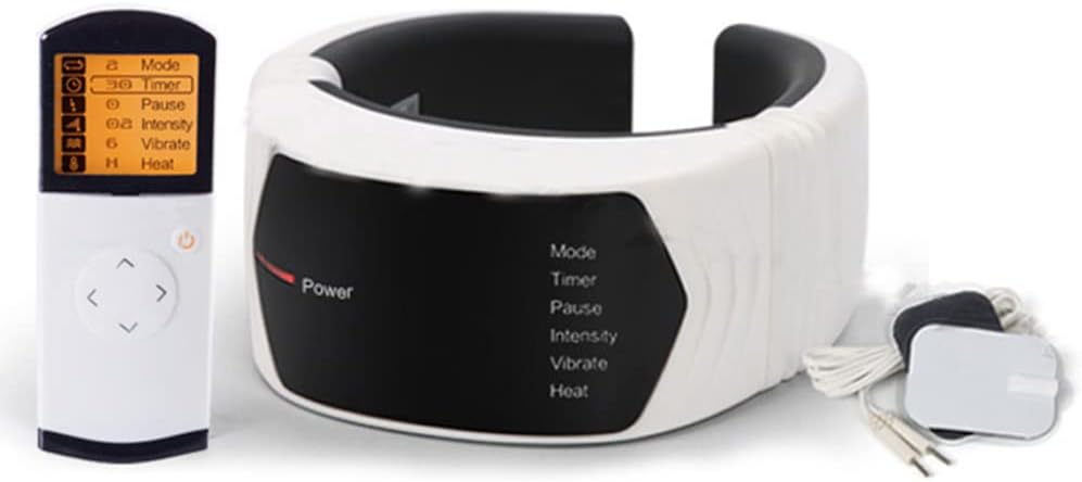 Dispositif de Massage Cervical Blanc Intégré avec Télécommande et Fonction Chauffage