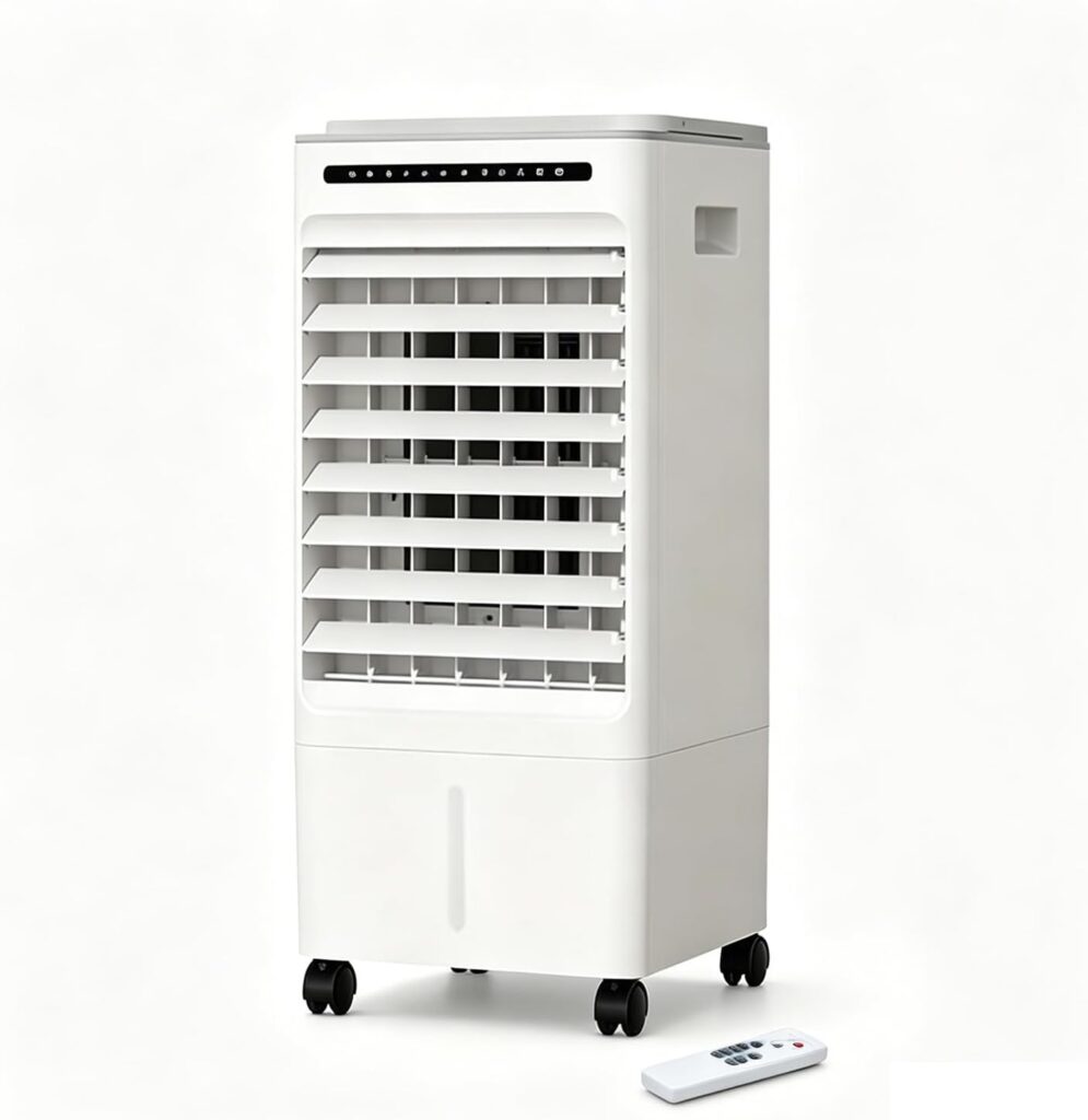 Le refroidisseur d’air portable avec télécommande, une option pour les espaces réduits.