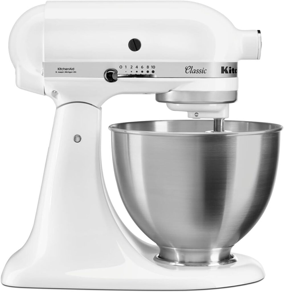 KitchenAid Classic 5K45SS : Robot culinaire 4,3L avec moteur inclinable et 10 vitesses