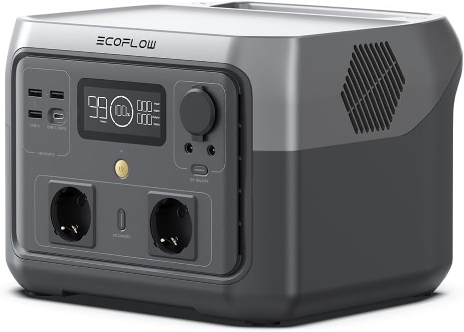 ECOFLOW RIVER 2 MAX : Station d’énergie portable 1000W avec batterie LiFePO4 et charge rapide.