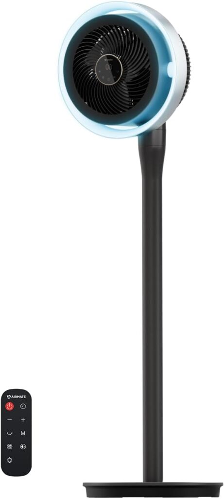 Airmate présente un ventilateur sur pied silencieux de 25 dB avec télécommande et oscillation réglable.