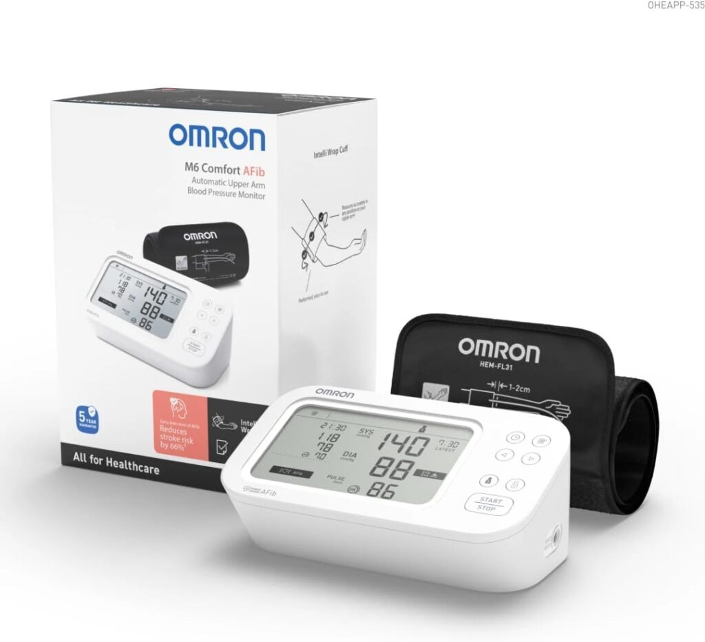 Omron M6 Comfort : Moniteur de pression artérielle automatique avec détection de l’AFib.