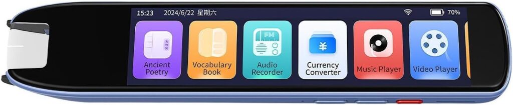 Un traducteur vocal portable multilingue facilite l’apprentissage et les études.