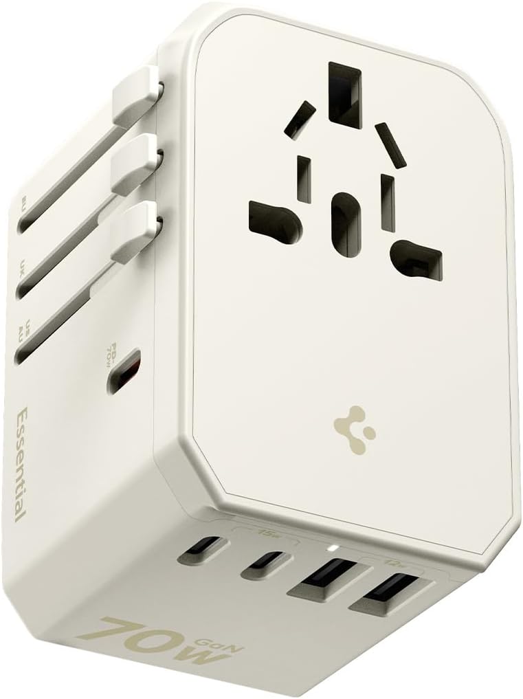 Spigen ArcStation 70W : Adaptateur universel à 5 ports pour voyages internationaux
