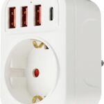Adaptateur secteur UK avec 3 USB et 1 Type-C pour l’Irlande et la Grande-Bretagne