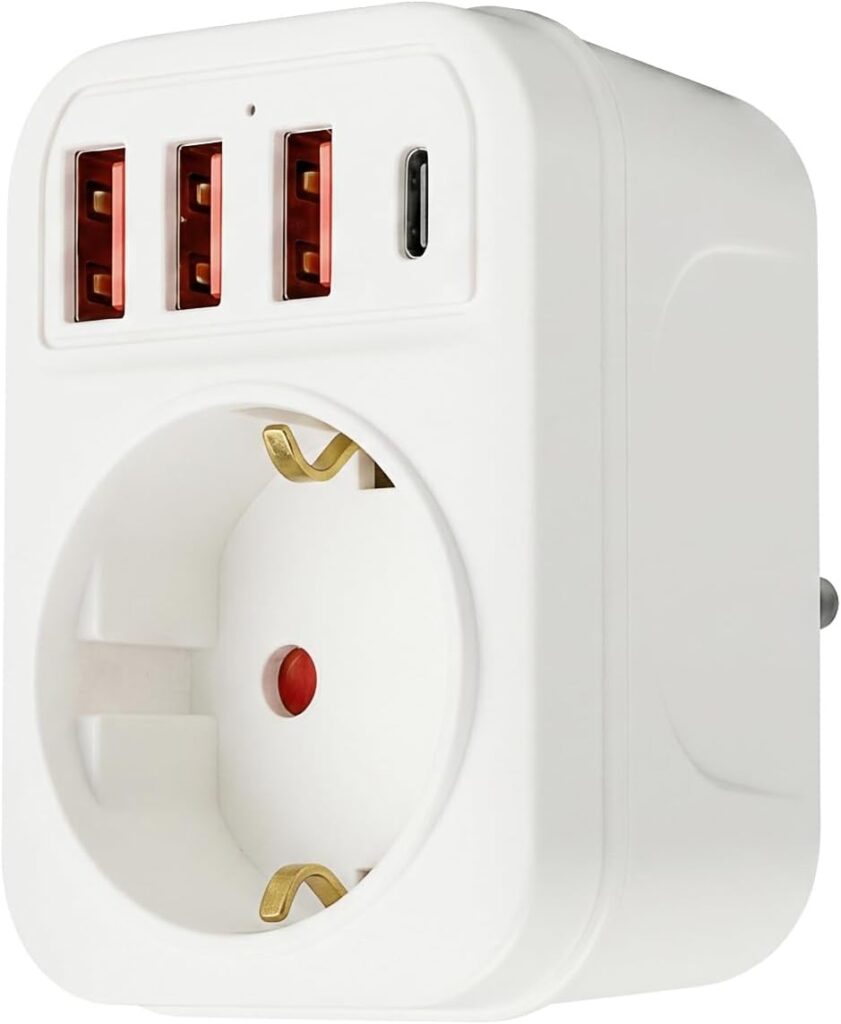 Adaptateur secteur UK avec 3 USB et 1 Type-C pour l’Irlande et la Grande-Bretagne
