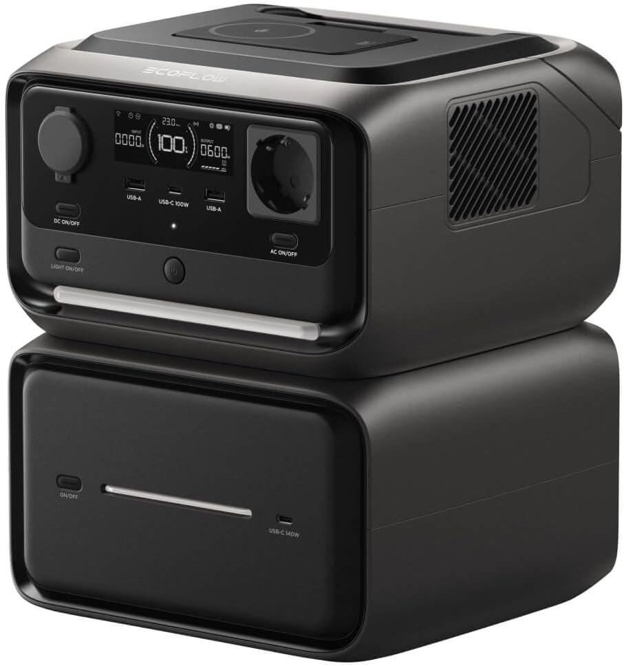 Station électrique EF ECOFLOW RIVER 3 Max Plus : autonomie de 858 Wh pour camping et utilisation nomade.