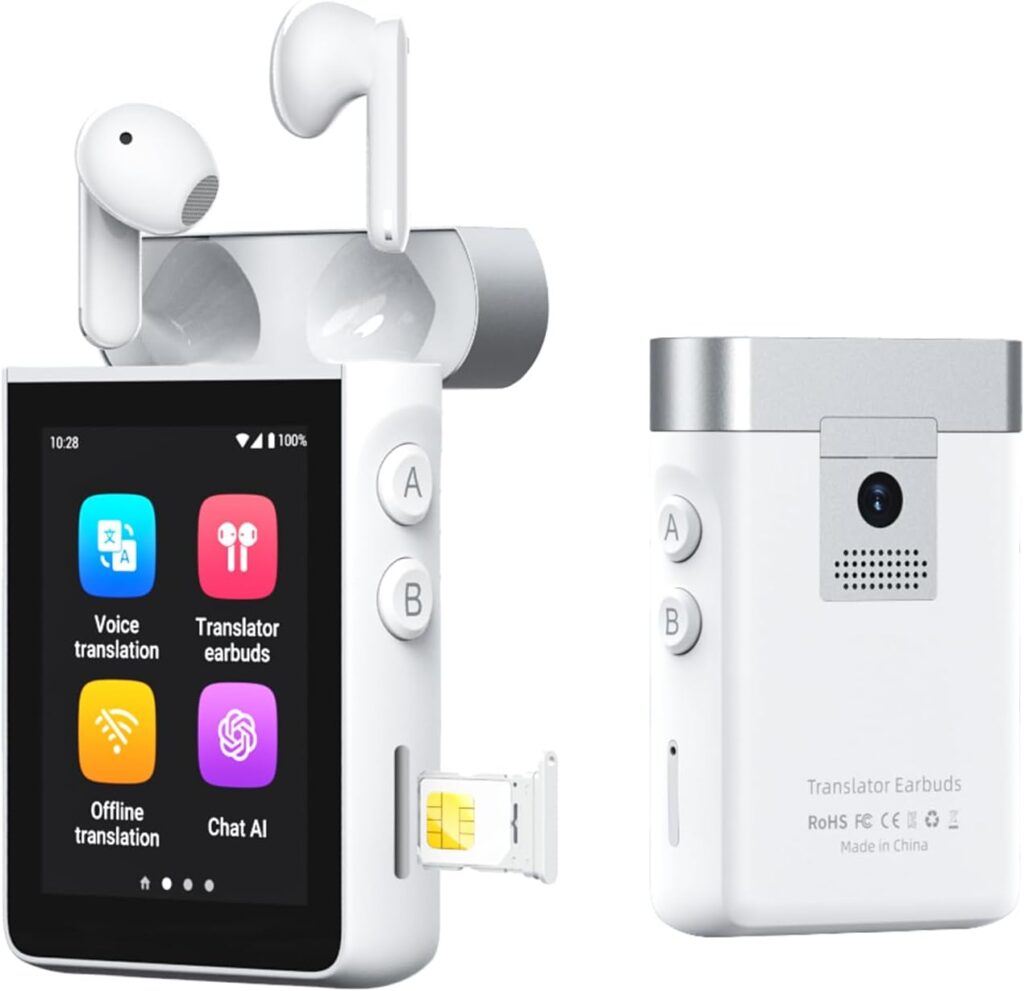 Wooask A9 : Dispositif de traduction vocale en temps réel pour 144 langues avec 4G et Wi-Fi.