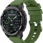 Nouvelle montre connectée avec étanchéité 5ATM et suivi de 24 sports, compatible iOS et Android.