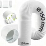Équipement de climatisation portable : kit de tuyau d&rsquo;échappement de 150 mm et connecteur universel.