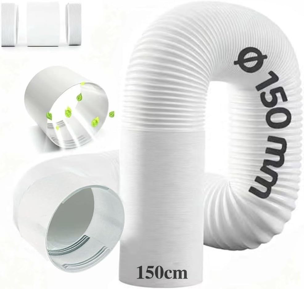 Équipement de climatisation portable : kit de tuyau d’échappement de 150 mm et connecteur universel.