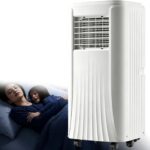 Climatiseur mobile à roulettes 10000BTU/12000BTU avec télécommande pour un refroidissement flexible.