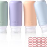 Diboniur Présente un Kit de Voyage avec Bouteilles en Silicone Refillable de 97ml, Étanche pour Avion