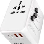 Adaptateur de voyage universel 25W avec prises pour USA, AUS, UK, UE et Japon, 5 en 1.