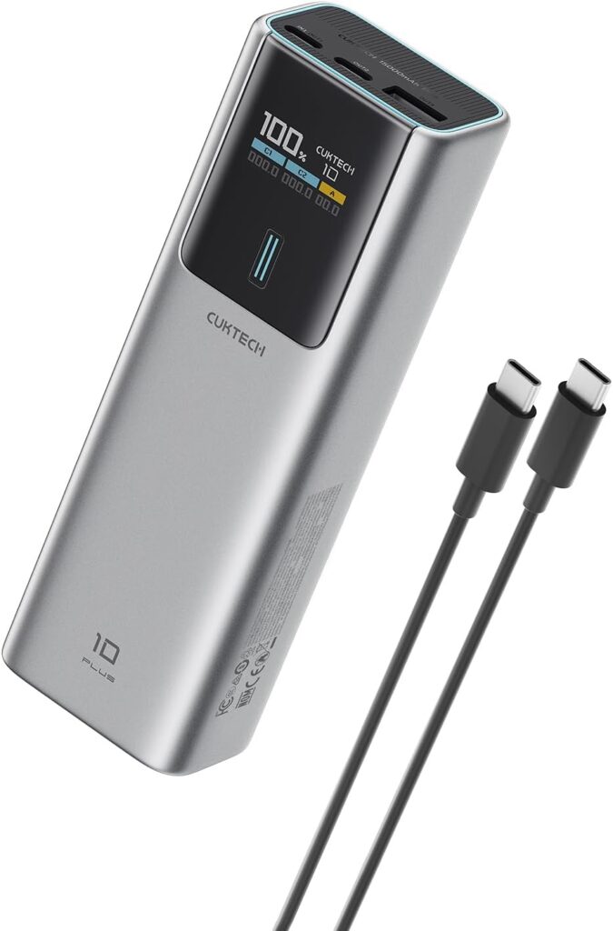 CUKTECH 10 Plus 100W, batterie externe 15000mAh, certifiée CCC, approuvée pour aviation.