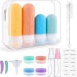 Kit complet de bouteilles de voyage en silicone : 16 pièces pour produits cosmétiques en cabine d&rsquo;avion.