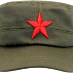Casquette Armée avec Étoile Rouge Vintage pour Hommes, Style Plat et Broderie.