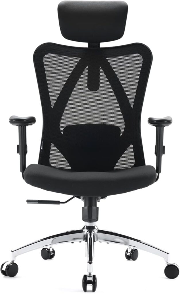 SIHOO présente une chaise de bureau ergonomique avec soutien lombaire et capacité de 150 kg.