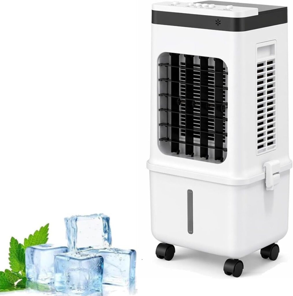 Trois en un : climatiseur portable et humidificateur d’air sans évacuation avec réservoir de 15L.