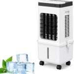 Trois en un : climatiseur portable et humidificateur d&rsquo;air sans évacuation avec réservoir de 15L.