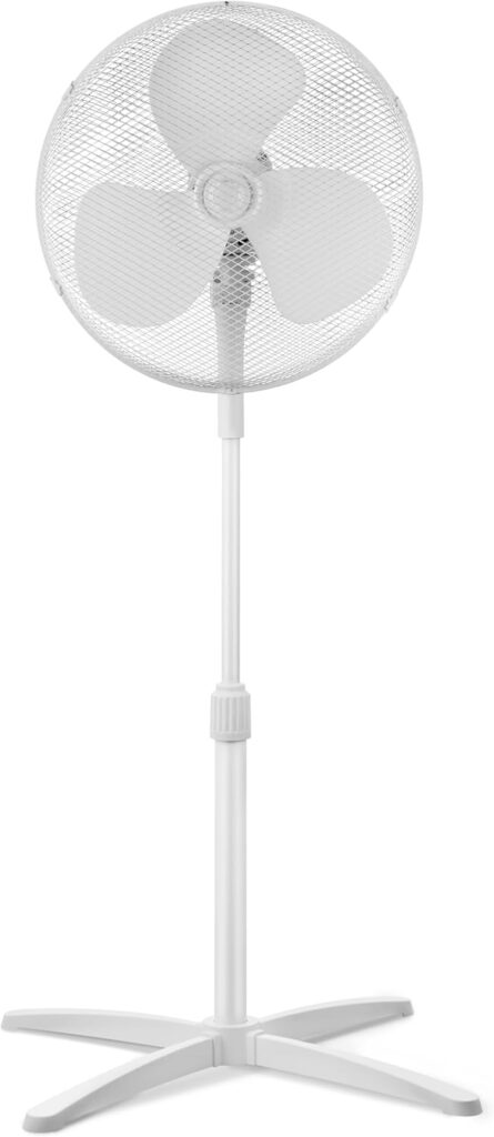 Midea présente un ventilateur sur pied réglable de 40 W, idéal pour les espaces de travail et résidentiels.