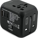 Adaptateur de voyage universel avec ports USB : compatible Allemagne, Royaume-Uni, USA, Japon, Australie.
