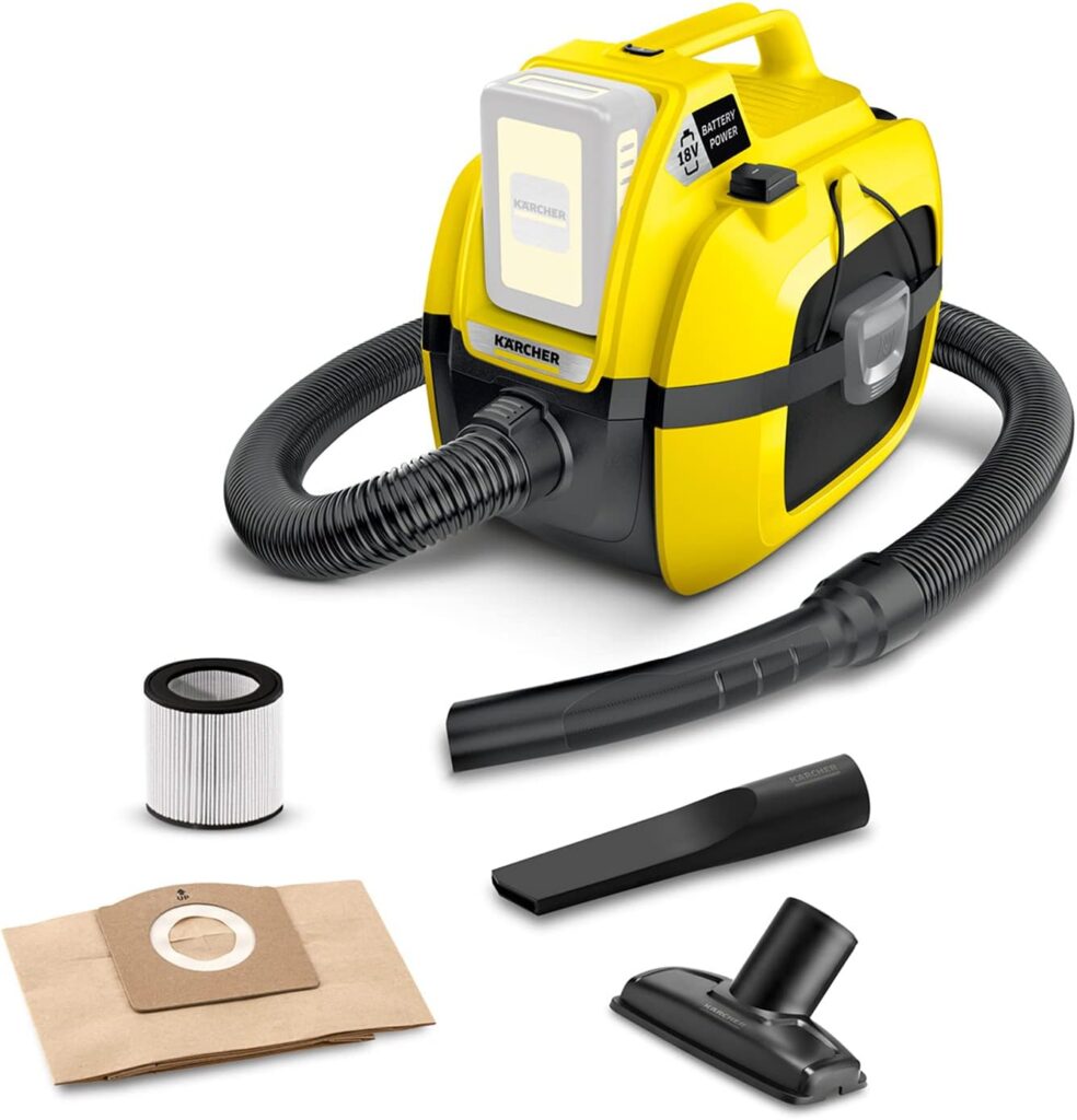 Kärcher présente l’aspirateur multifonction sans fil WD 1 Compact de 7 l pour eau et poussière