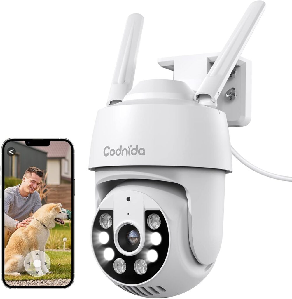 Codnida 2K Outdoor WiFi Camera : Surveillance 360° avec détection de mouvement et vision nocturne