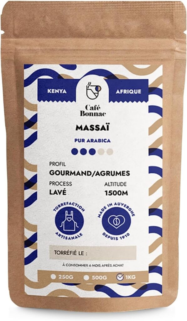 Café Bonnac : Café Massaï du Kenya, 100% Arabica, torréfié en France