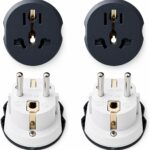 Adaptateur de voyage universel 4PCS : adaptateur UK vers France et USA vers France.