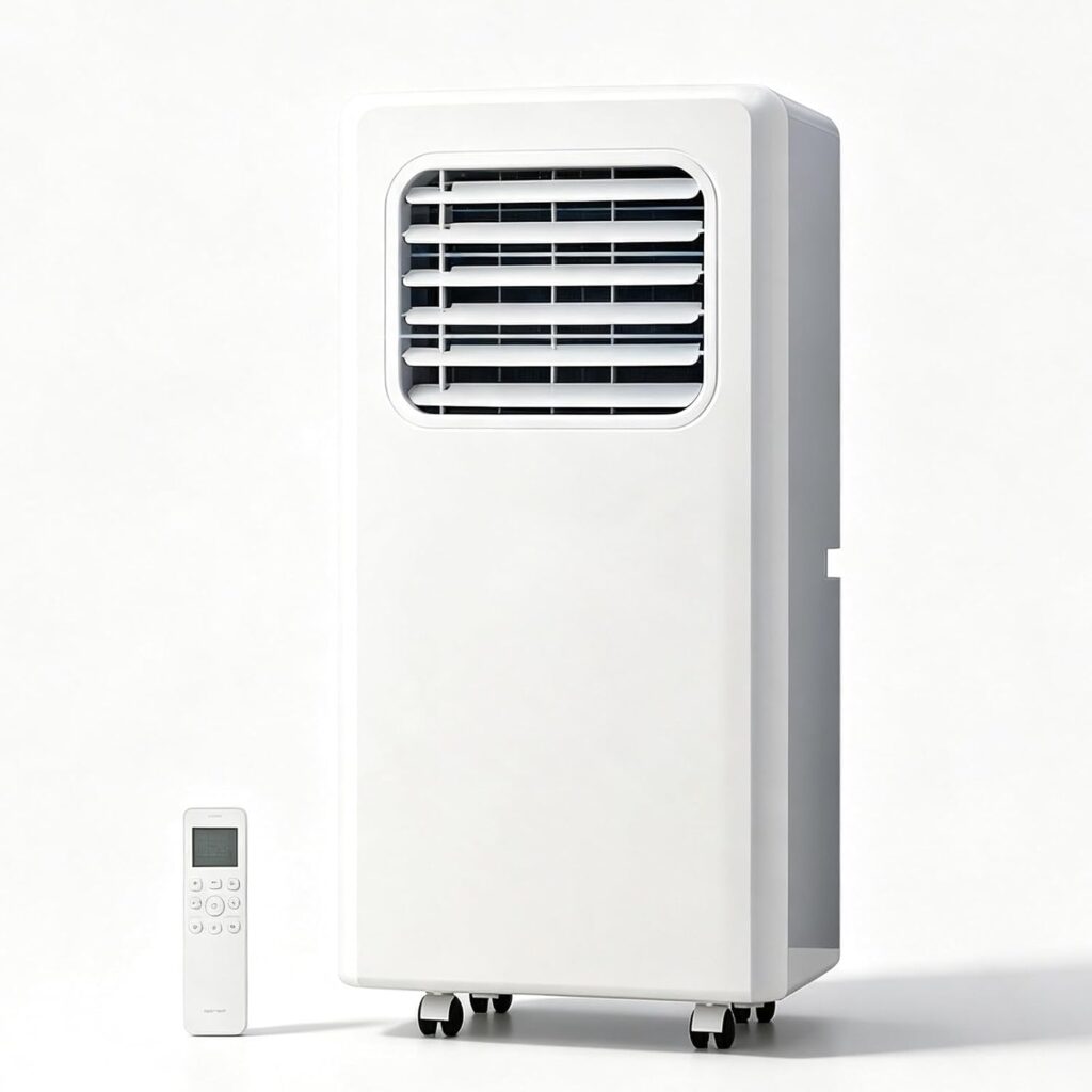 Climatiseur portable 10000 BTU, refroidissement rapide pour espaces jusqu’à 350 ft² avec déshumidificateur.