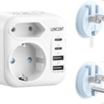 LENCENT Combo USA : Adaptateur de voyage avec USB-C pour plusieurs pays, dont le Canada et le Japon.
