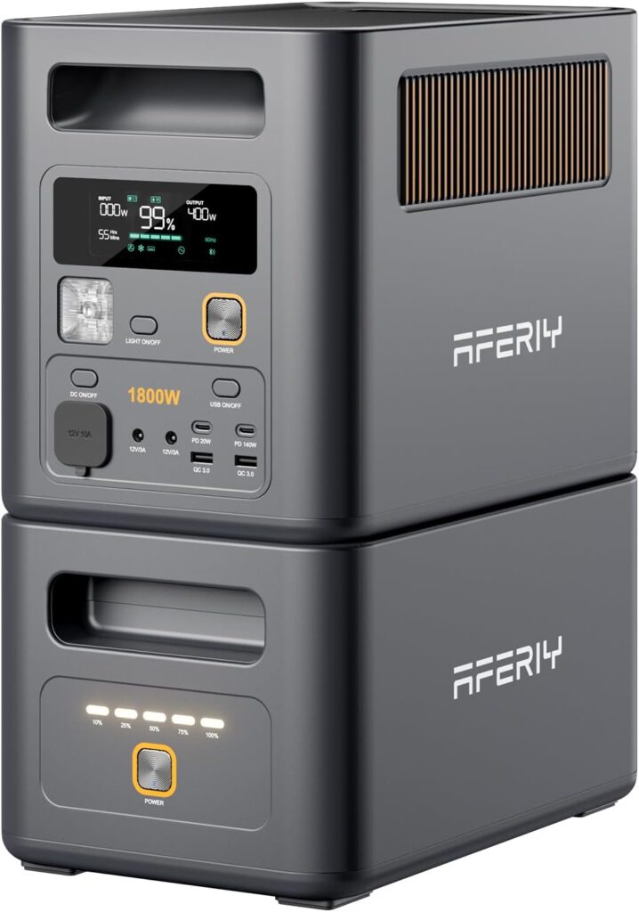AFERIY 2048Wh Générateur Électrique Portable avec Batterie Supplémentaire de 1024Wh