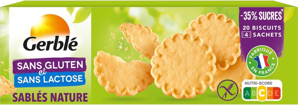 GERBLÉ lance des shortbreads nature sans gluten, lactose ni huile de palme, 120g.