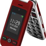 Artfone G6 Red : Mobile senior 4G déverrouillé avec bouton SOS et double écran.