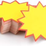 Prix réduits pour les étiquettes de prix en forme d&rsquo;étoile pour les magasins de détail.