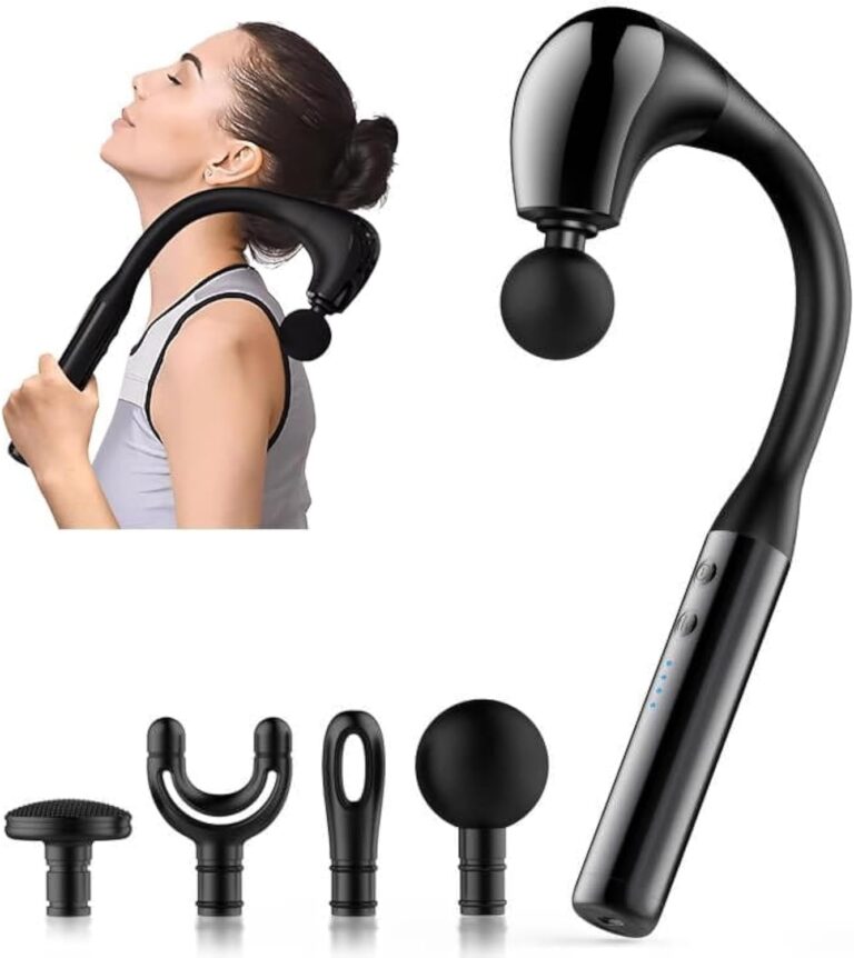 Fronnor Massage Gun avec poignée extensible : un masseur U-shaped pour soulager les douleurs musculaires.
