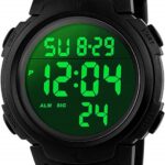 Montre de sport résistante à l&rsquo;eau avec alarme et chronomètre pour usage militaire.