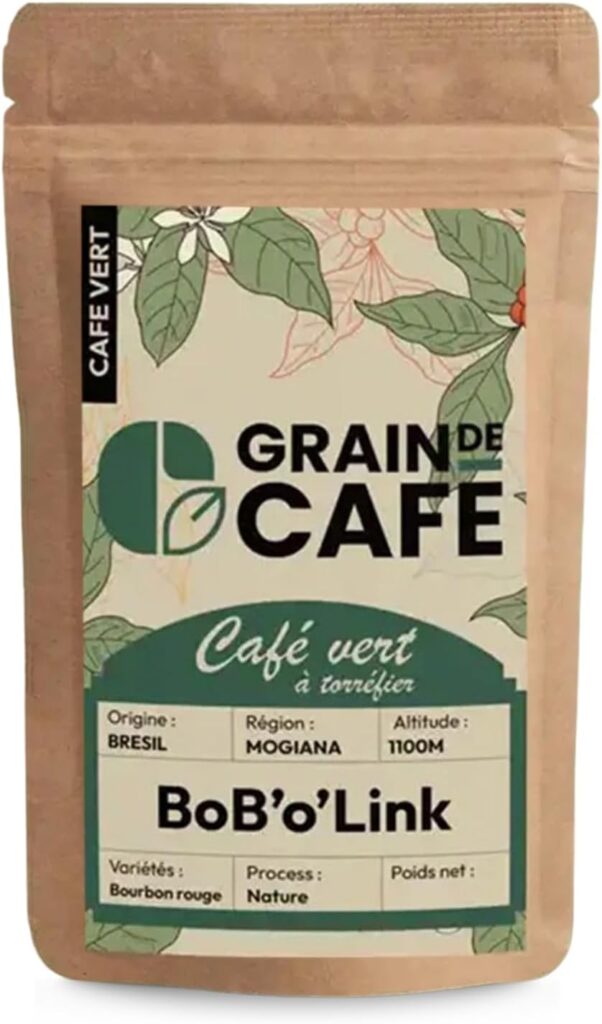 Brésil : Café vert BoB 1kg 100% Arabica, notes de noisette et chocolat, auto-torréfaction possible
