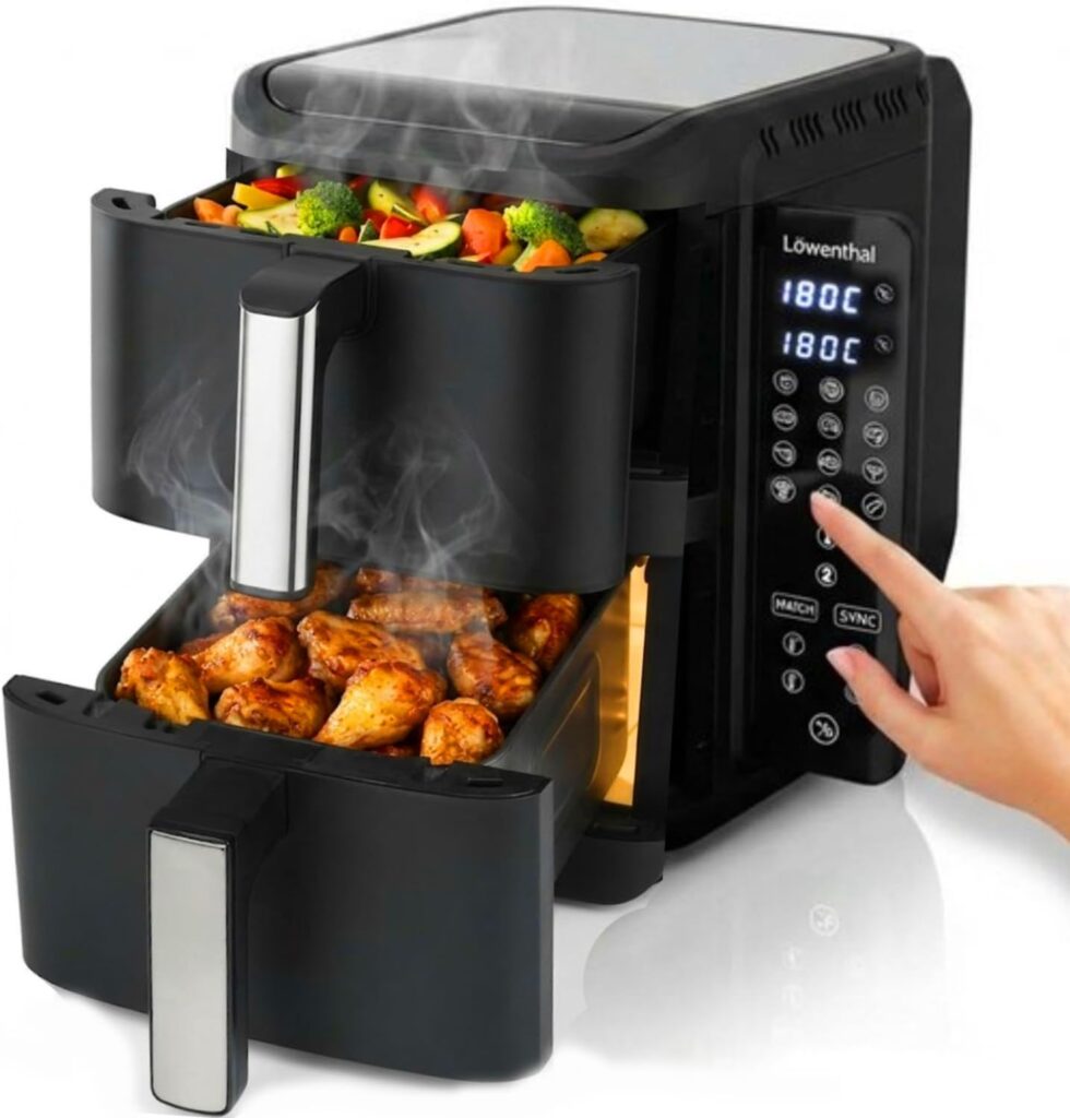 Löwenthal Airfryer XL 11L : Friteuse électrique de 2800W avec écran tactile et 12 programmes.