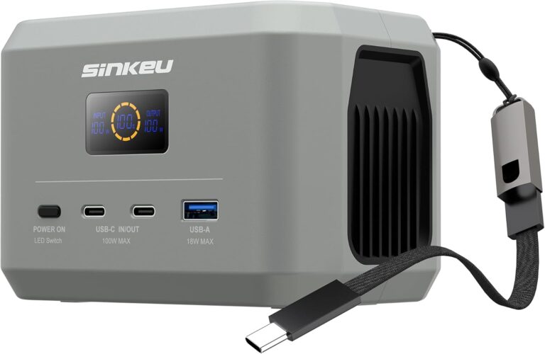 SinKeu Portable Power Station LiFePO4 96Wh avec USB-C 100W pour alimentation de secours