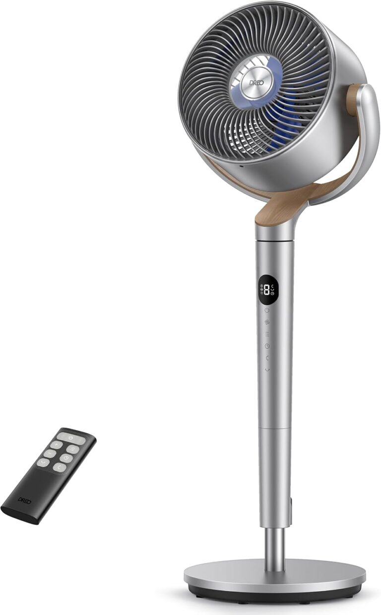 Ventilateur DREO 23dB avec oscillation omnidirectionnelle et 3 modes pour un débit d’air de 1200m³/h