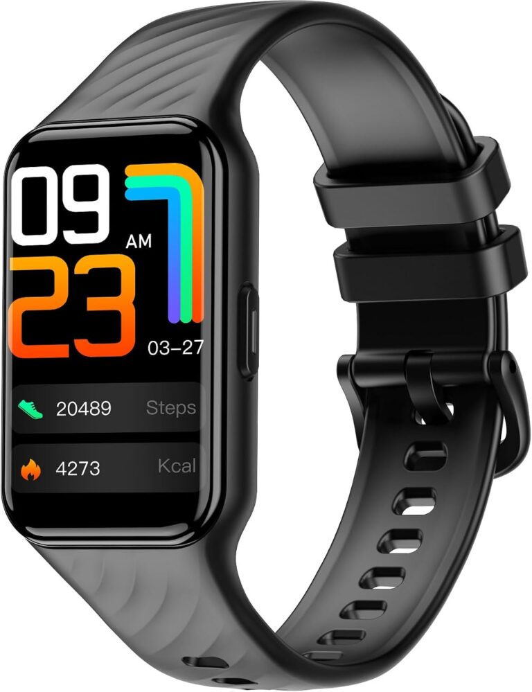 Montre connectée pour hommes et femmes avec moniteur de fréquence cardiaque et résistance à l’eau.